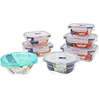 Luminarc Pure Box Active Set 7 recipientes herméticos de Vidrio- Extra Resistentes- Sin BPA- Válvula para microondas- 0…